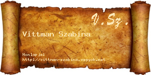 Vittman Szabina névjegykártya